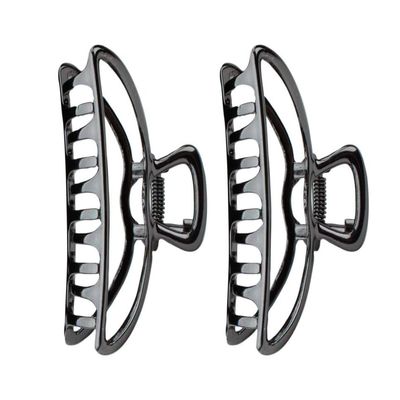 Body Basics Assorted Claw Clips, Open Shape Clow Clip, Metal Rhinestone Bobby Pins Set, (Open Shape Claw Clip, 2 Pc)