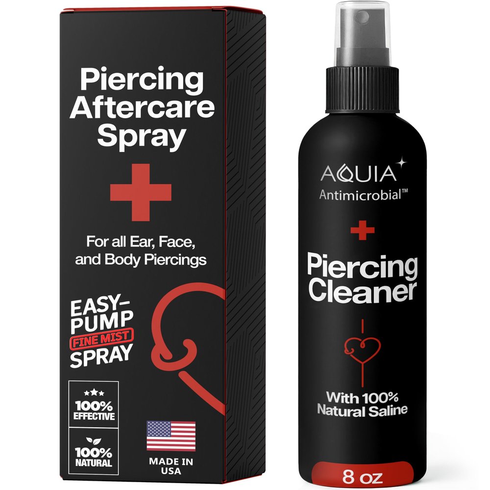Piercing Aftercare Spray | Ear Piercing Cleaner | Sterile Saline Spray 8oz