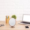 SOLUSTRE Wooden Desktop Makeup Mirror Portable Folding Oval 21x16cm Dark Brown Cosmetic Vanity Mirror for Home and Travel Use view 4