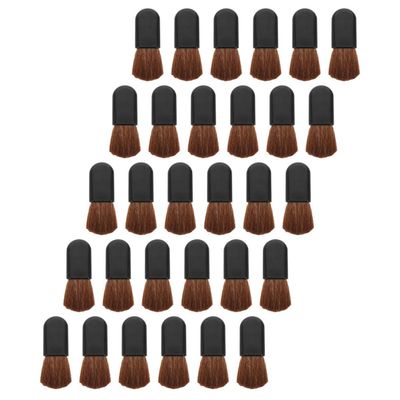 HOMSFOU 30pcs Oval Black Handle Makeup Brushes Set with Premium Horsehair Blush and Foundation Brushes for Travel and Professional Cosmetic Application