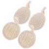 CLISPEED Natural Loofah Exfoliating Bath Cloth Set 4pcs with Cotton-Linen Blend, 8x8 Cm Textured Pads for Shower Skin Scrub and Dead Skin Removal, Reusable Body and Face Exfoliator for Men view 1