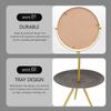 TOYANDONA Rotatable European Style Vanity Mirror with Jewelry Holder Tray Gold Round Makeup Mirror for Bedroom Tabletop and Dressing Table Use view 3
