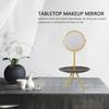 TOYANDONA Rotatable European Style Vanity Mirror with Jewelry Holder Tray Gold Round Makeup Mirror for Bedroom Tabletop and Dressing Table Use view 4