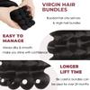 15A Human Hair Bundles Body Wave 100% Unprocessed Brazilian Virgin Hair 4 Bundles Human Hair Extensions Quick Weave Natural Black (4 Bundles, Body-20-22-24-26) view 2