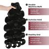 15A Human Hair Bundles Body Wave 100% Unprocessed Brazilian Virgin Hair 4 Bundles Human Hair Extensions Quick Weave Natural Black (4 Bundles, Body-20-22-24-26) view 4