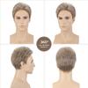 SEVENCOLORS Mens Short Wig Ash Brown Natural Hair Wigs for Men Halloween Costume Daily Synthetic Wigs view 3