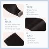 Black Tape in Extensions Human Hair 26 Inch #1B Natural Black Straight Tape in Seamless Extensions Human Hair Skin Weft Seamless Invisible Unprocessed Virgin Remy Hair 45g 10 Pcs view 3