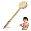 EaTubano Back Scrubber for Shower - Double-Sided Silicone and Super-Dense Bristles for Deep Cleaning & Exfoliation, Bamboo Long Handle with Wider Anti-Slip Grip, Rich Foam, Durable (Grey) view 1