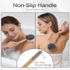EaTubano Back Scrubber for Shower - Double-Sided Silicone and Super-Dense Bristles for Deep Cleaning & Exfoliation, Bamboo Long Handle with Wider Anti-Slip Grip, Rich Foam, Durable (Grey) view 2