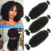 12 Inch Springy Afro Twist Human Braiding Hair 3 Packs Afro Kinkys Bulk Human Hair for Braiding (1B, 12 Inch 3 PACKS) view 1