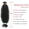 12 Inch Springy Afro Twist Human Braiding Hair 3 Packs Afro Kinkys Bulk Human Hair for Braiding (1B, 12 Inch 3 PACKS) view 3