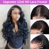 HEREAL 13x6 Lace Frontal Human Hair 16 Inch Body Wave 12A Grade Brazilian Virgin Human Hair Frontal HD Lace Pre 150% Density Natural Black Color view 4