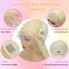 OUAYESI 28 Inch 613 Lace Front Wig Human Hair 13X6 Blonde Wig Human Hair Straight HD Transparent Lace Frontal Wigs Pre Plucked with Baby Hair 200% Density Glueless Wig For Women view 4