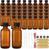 TBWIND 54 Pack 2oz Amber Glass Boston Round Bottles with Airtight Caps view 1