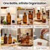 TBWIND 54 Pack 2oz Amber Glass Boston Round Bottles with Airtight Caps view 4