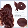 #99J Burgundy Tape in Extensions Human Hair 12 Inch Wine Red Straight Tape in Seamless Extensions Human Hair Skin Weft Seamless Invisible Unprocessed Virgin Remy Hair 45g 10 Pcs view 4