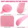 2PCS Silicone Manual Facial Cleansing Brush,Skin Friendly Face Scrub Brush,Soft Face Brushes for Cleansing, Waterproof Exfoliating Facial Brushes for Blackheads Makeup Residues Removal (Blue & Pink) view 3