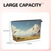 FodPand Pu Leather Cosmetic Bags Large Capacity Zipper Storage Case The Wind Blows Feathers Makeup Organizer Pouch Portable Travel Toiletry Bags For Women view 4