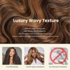 MOMOSHERO Brown Highlight Body Wave Bundles Human Hair, 12A Soft and Glossy Black and Brown Blonde Balayage Ombre 100% Remy Hair Single Bundle Piano Color Dark Root 18 Inch Sew in view 4