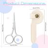 Qianyu 2 Pcs Nose Hair Scissor Eyebrow Scissors Fine Straight Tip Beauty Grooming Scissors with sleeve for Trimming Facial Hair Mustache Beard Removal Men Women, Stainless Steel view 2