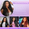 AKUZO 32inch 13x6 Deep Wave Lace Front Wigs Human Hair HD Transparent Lace Frontal Glueless Wigs Pre Plucked with Baby Hair 180% Density Wet and Wavy Curly Human Hair Wig Natural Color view 2