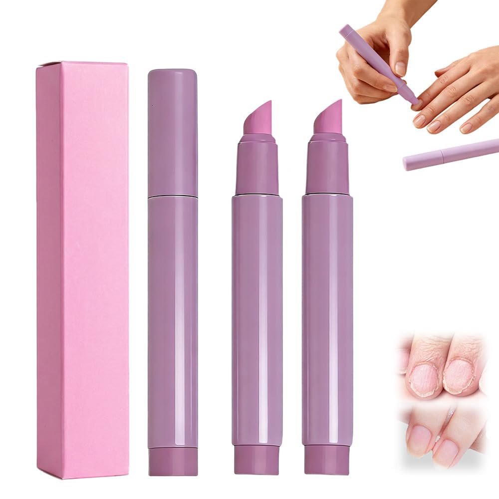 Cuticle Nail Cuticle Remover Pen Nails, Upgrade 3 In 1 Nail Care Pen Cuticle Pusher Nail Oil Pen with Ceramic Tip (Purple 3PS)