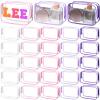 Shinylin 30 Pcs Clear Makeup Bag with Zipper, PVC Bag, Pink and Purple view 1