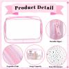 Shinylin 30 Pcs Clear Makeup Bag with Zipper, PVC Bag, Pink and Purple view 3