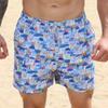 Dminyak Mens Swim Trunks 5 Inch Quick Dry with Mesh Lining, Elastic Drawstring Swim Shorts for Men, Blue Mediterranean Santorini Print Beach Bathing Suit view 2