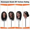 Mannequin Head with 100% Human Hair,TopDirect 16"Real Hair Cosmetology Mannequin Manikin Head Hair Styling Hairdressing Practice Training Doll Head with Clamp Holder and Tools (Black) view 3