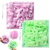 2 Pack Loofah Sponge Shower Loofahs - 50G Bath Sponges Mesh Balls with Pocket to Hold Soape - 2 Colors Exfoliator Wash Back Scrubber for Women & Men view 1