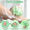 2 Pack Loofah Sponge Shower Loofahs - 50G Bath Sponges Mesh Balls with Pocket to Hold Soape - 2 Colors Exfoliator Wash Back Scrubber for Women & Men view 3
