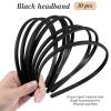 HJZHII 10 Pcs Plastic Headband, Black Non-Slip Headbands for Women Plastic Plain Thin Headbands with Teeth for Women Girls(8 mm) view 4