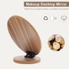 VICASKY Wooden Makeup Mirror Desktop Vanity Mirror 21x16cm Portable for Home and Travel Use view 4