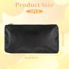 HJZHII 2Pcs Soft PU Leather Cosmetic Bag, Black Small Makeup Bag view 2