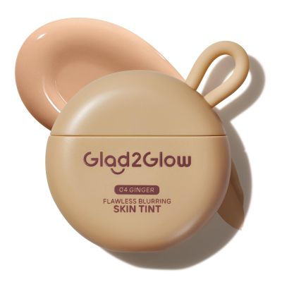 Glad2Glow Flawless Blurring Skin Tint, Buildable Medium Coverage, Squalane Hydrating, 12HR Oil Control Long Lasting, Lightweight Non-Cakey Makeup, Diverse Skin Tones (04 Ginger)