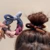 Ball head hair band towel woven ponytail high elastic versatile hair rope (blue) view 2