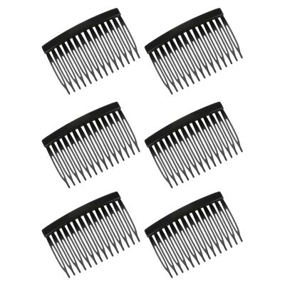 6 Pieces Hair Combs for Women Accessories, 14 Teeth Black Plastic French Side Comb, Decorative Hair Combs Clips for Women Girls Bridal Wedding Veil Fine Hairs