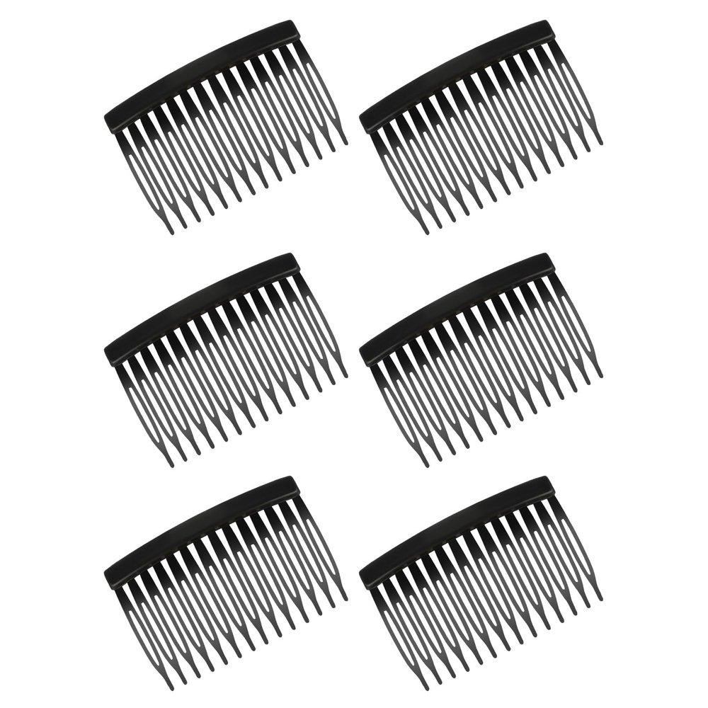 6 Pieces Hair Combs for Women Accessories, 14 Teeth Black Plastic French Side Comb, Decorative Hair Combs Clips for Women Girls Bridal Wedding Veil Fine Hairs