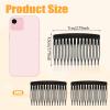 6 Pieces Hair Combs for Women Accessories, 14 Teeth Black Plastic French Side Comb, Decorative Hair Combs Clips for Women Girls Bridal Wedding Veil Fine Hairs view 2