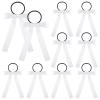 10 Pcs Long Tail Skinny Ponytail Holders, Long Tail Cheer Bows Elastic Band with Ponytail Holder Handmade Grosgrain Ribbon Hair Accessories for Cheerleading Teen Girls College Sports (White) view 1