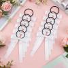 10 Pcs Long Tail Skinny Ponytail Holders, Long Tail Cheer Bows Elastic Band with Ponytail Holder Handmade Grosgrain Ribbon Hair Accessories for Cheerleading Teen Girls College Sports (White) view 4