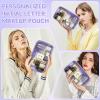 WELIDAY Initial Clear Makeup Bag, Birthday Gift Chenille Patch Cosmetic Bag view 4