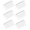 6 Pieces French Side Comb, 14 Teeth Clear Plastic Hair Side Combs, Decorative Hair Combs Clips for Women Girls Bridal Wedding Veil Fine Hairs view 1