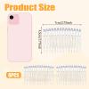 6 Pieces French Side Comb, 14 Teeth Clear Plastic Hair Side Combs, Decorative Hair Combs Clips for Women Girls Bridal Wedding Veil Fine Hairs view 2