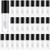 73 X 0.4 Inches Leak-Proof Design - 50 Pcs Clear Mini Lip Gloss Containers, 2 Ml Empty Coetic Sample Tubes with Black Cap, Portable Travel Size Lip Oil Vials with Soft Brush view 1