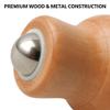 2 Packs Stainless Steel Facial Body Massage Roller with Wood Handle view 2