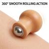2 Packs Stainless Steel Facial Body Massage Roller with Wood Handle view 4