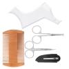 Yinhing Transparent Beard Shaping Template Comb and Scissors Set for Precise Beard Grooming Styling Trimming and Shaping for Mens Facial Hair Care and Maintenance view 2