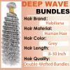 Grey Human Hair Bundles 18 Inch Deep Wave Bundles 12A Human Hair 100% Unprocessed Brazilian Virgin Hair Quick Weave Extensions Grey Hair for Women view 3
